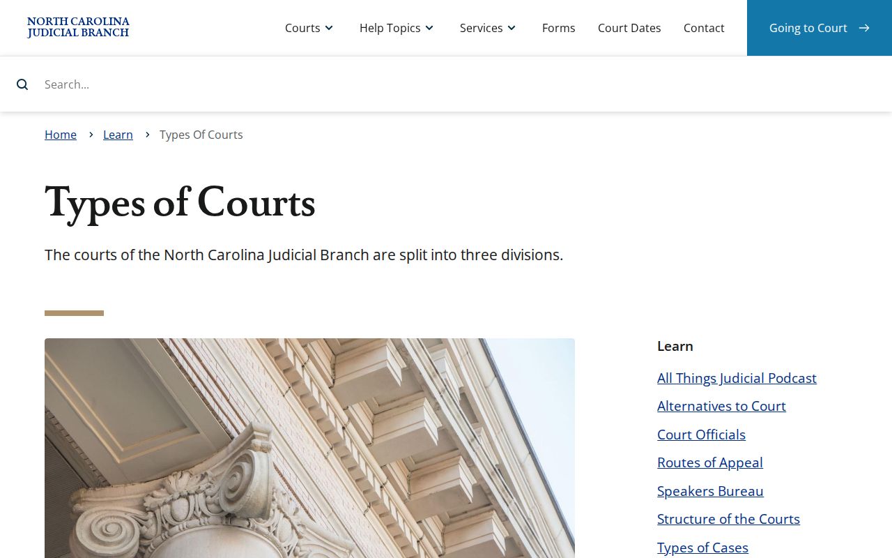 Wilson County civil docket reference to North Carolina court types
