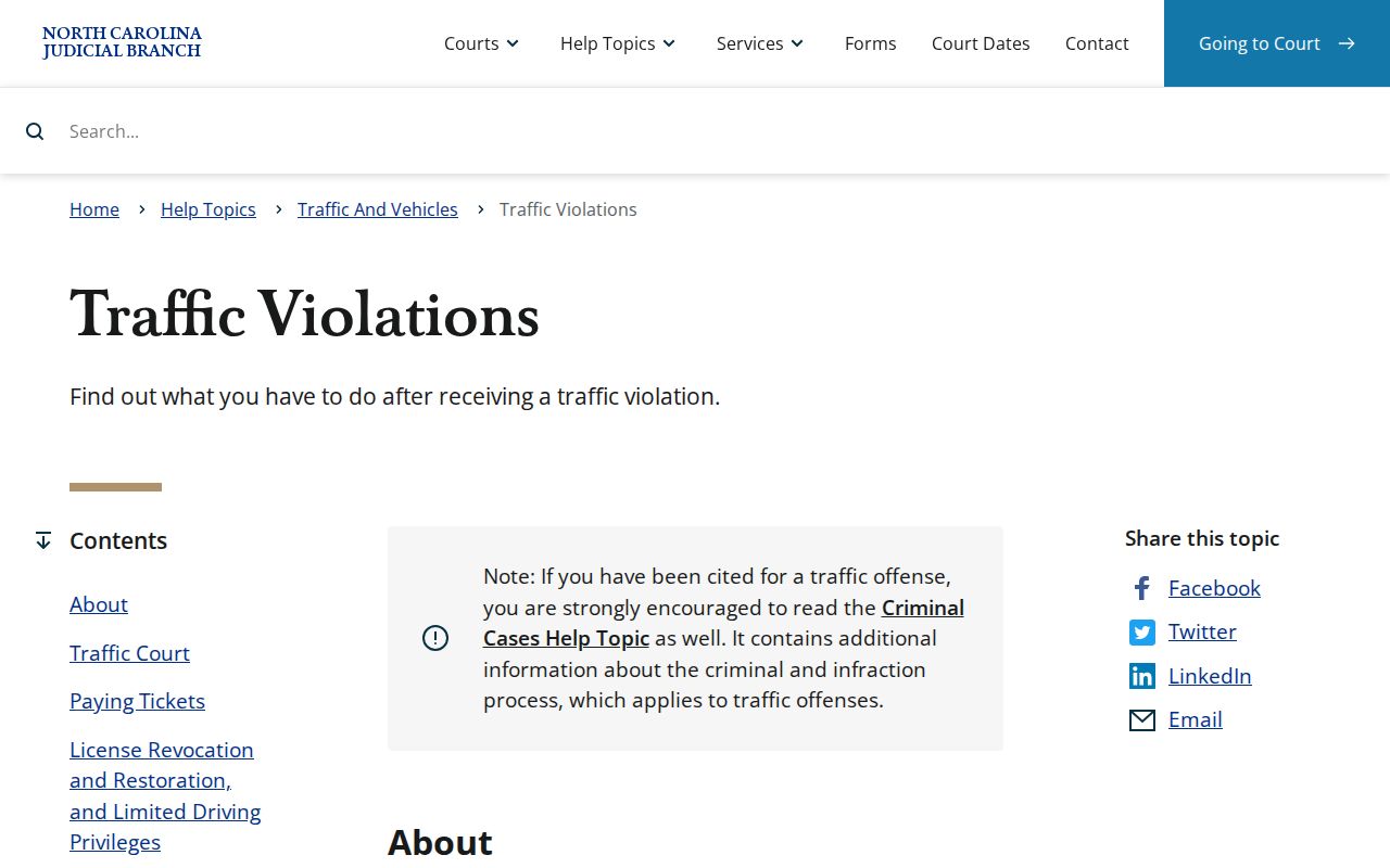 Wilson County traffic court records and North Carolina traffic violations guidance